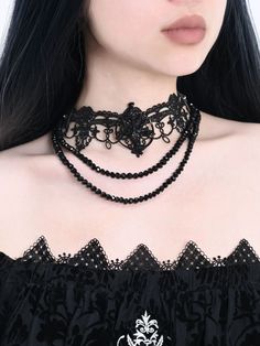 The price is for a choker only, others are not included. Lolita Accessories:Choker Garment Size Size Free Size Neck Circumference 40-46 Gothic Necklace For Halloween Concert, Black Jewelry For Halloween Concert, Vintage Halloween Party Necklaces, Vintage Halloween Party Necklace, Gothic Choker For Halloween Concert, Black Necklaces For Halloween Concert, Black Necklace For Halloween Concert, Black Halloween Necklace For Concert, Vintage Black Jewelry For Costume Party