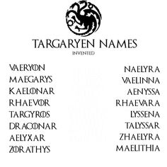 for your base dr or fanfic Targaryen Names Ideas, Valyrian Names, Targaryen Names, Fantasy Names, Name Ideas, Marvel, Anime, Pins