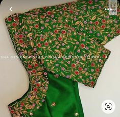 Maggam Work Designs For Green Blouse, All Over Maggam Work Designs For Blouse, Magam Work On Pattu Blouse, Magamwork Blouse Designs, Green Blouse Aari Work Designs Bridal, Magam Designs For Blouse, New Blouse Work Designs, Engagement Maggam Work Blouse Designs, All Over Blouse Work Designs