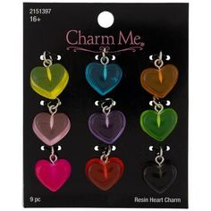 charm me heart charms in assorted colors