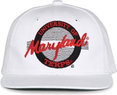 Design Flat brim, adjustable hat Snapback closure Six-panel construction Embroidered eyelets for added ventilation Style and Team Spirit Embroidered team graphics The Game® branding Additional Details One size fits most Officially licensed product Game Branding, Maryland Terrapins, White Circle, Hats Snapback, Adjustable Hat, Team Spirit, Maryland, The Game, Branding