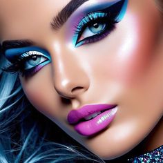 80’s Makeup, Mysterious Eyes, Cyan Colour, Barbie Makeup, Heavy Makeup, Flower Iphone Wallpaper, Creative Eye Makeup, Creative Eye, I Love You Mom