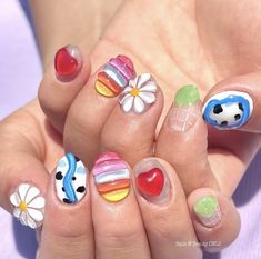 Kids Nails Design, Fun Acrylic Nails, Toes Ideas, Kids Nails, Galaxy Nails, Dotting Tool, Jelly Nails, Nail Studio