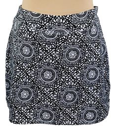 Lola ~ Women M ~ Black & White Geometric Print Stretch Golf Tennis Skort ~ MINT! Tennis Clothes, Skorts