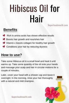 Hibiscus Hair Oil, Hibiscus Oil, Hibiscus Hair, Oil For Hair Growth, Hair Oils, Vitamins For Hair Growth, Natural Hair Oils, Boost Hair Growth