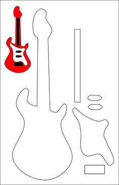 an electric guitar cut out and ready to be made into a wall hanging ornament