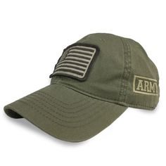 Bring your American and Army Pride together all in one in this great Army Patch Flag Hat!  100% CottonOne size fits mostAdjustable in rearEmbroidered "Army" on left side in tonal colorsEmbroidered American Flag Patch on Front Army Hats, Moss Fashion, Army Gears, Army Patches, Military Pride, Army Hat, American Flag Patch, Military Marines, Army Watches