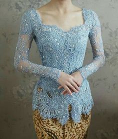 Kebaya Simple, Indonesian Kebaya, Brokat Modern, Dress Brokat Modern