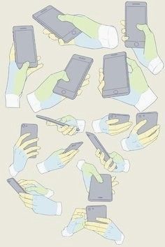 several hands holding cell phones with gloves on them and the screen is showing two different screens