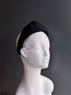 Elegant headband with a fishnet veil in black, perfect for formal events. Simple understated Elegance. & Sophistication.  S H I P P I N G -  Processed same day or within 24 hours.  1-2 day guaranteed delivery, add item to cart, click shipping tab for rates.  Pls leave a check out note with your need date & contact number  Msg for delivery time frames (Include your state/country) S I Z E  Adult size. Detailed dimensions available upon request. C U S T O M I Z A T I O N If you would like to color Fitted Evening Headband, Elegant Evening Veil With Headband, Elegant Black Party Veil, Black Headband Fascinator For Evening, Elegant Mini Hat Headband For Costume Party, Black Party Headpiece With Matching Headband, Elegant Mini Hat With Headband For Costume Party, Elegant Black Formal Headband, Black Adjustable Headband For Evening