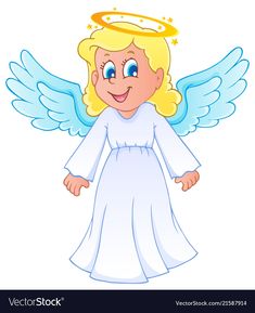 an angel with wings and halos on a white background