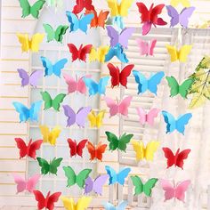 PRICES MAY VARY. ❶Package Included--2 strings butterfly curtain hanging paper(each string have 18pcs butterfly) ❷Size And Style--Each string 8.9 ft, the 3D butterfly about 4.7 inch ❸Suitable Occasion--Bridal Shower, Baby Girl Shower, Birthday Party, Wedding Ceremony, Holiday Decoration ❹Decoration Place-- Windows decor, tree decor, showcase decor, kids bedroom decor, living room decor, photo props/background decor ❺3D Design--The beautiful hanging paper made of card, just unfold each small piece Flower Party Decorations, Butterfly Garland, Tree Door, Curtain Hanging, Party Streamers, Fairy Crafts, Diy Banner, Paper Banners, Hanging Garland