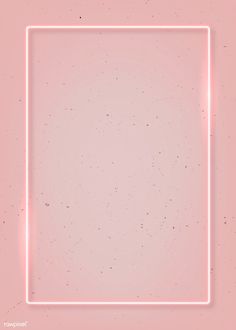 a square neon frame on a pink background with speckles in the center and an empty space at the bottom