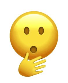 an emoticive smiley face holding its hand up to the camera