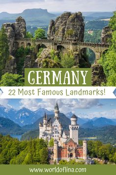 germany with text overlaying the top and below that reads, germany 22 most famous landmarks