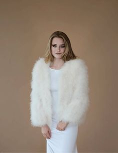 Marabou Feather Bridal Wedding Jacket in | Etsy Feather Coat, Feather Jacket, Bridal Bolero, Asymmetrical Midi Dress, Winter Bride, Wedding Jacket, Mini Skater Dress, Rent The Runway, Holiday Style