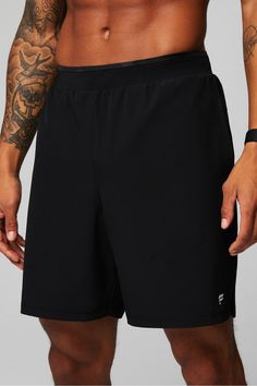 The Fundamental Short II 7in FL2 black male Activewear >> Mens >> Bottom >> Shorts >> Un-lined Shorts regular 4-Way Stretch/Anti-Static/Anti-Stink/Cell Phone Pocket/Hidden Pockets/No-Roll Waistband/Sweat Wicking Black Swim Trunks Men, Black Swim Trunks, Male Outfits, Raise The Bar, Training Shorts, Mens Swim Trunks, Mens Activewear, Workout Gear, The Bar