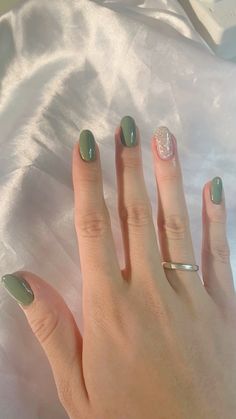 ig: ngbeautynailsrp Green Nail Inspiration, Tato Henna, Cute Simple Nails, Healthy Nails, Dream Nails