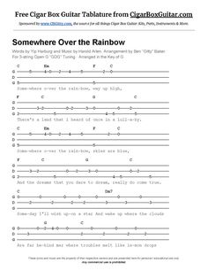 the printable song sheet for somewhere over the rainbow