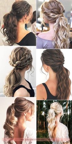 Bridesmaid Ponytail, Down Wedding Hairstyles, Stylish Ponytail, Pony Hairstyles, Half Up Half Down Wedding, Hairdo Wedding, Hair Prom, Cute Hairstyles For Medium Hair, Wedding Hair Down