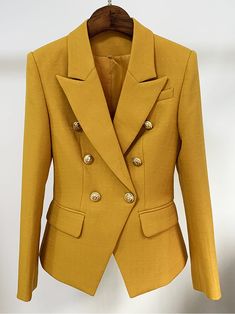 Linen Blazers Women, Mustard Jacket, Mustard Fashion, Yellow Blazer, Blazer Women, Blazer Designs, Mustard Color, Yellow Mustard, Red Blazer