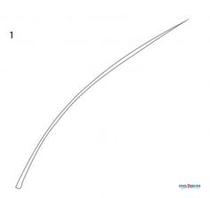 a drawing of a curved line on a white background