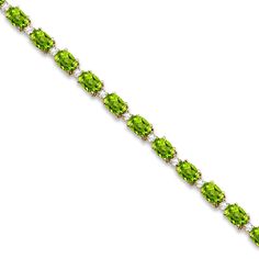 Peridot & Diamond Tennis Bracelet 14k Yellow Gold (12.00ct) - Allurez.com Luxury Gold Jewelry With Peridot, Luxury Peridot Jewelry With Stones, Green Peridot Fine Jewelry, Green Peridot Bracelet Jewelry, Luxury Peridot Gemstone Bracelets, White Gold Bangle, Black Diamond Bracelet, Peridot Bracelet, Diamond Necklace Designs