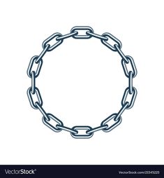 a black and white drawing of a chain with an oval link in the middle on a white background