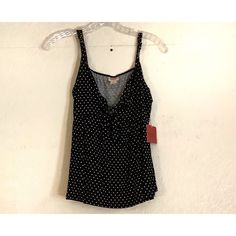 Nwt Mossimo Black & White Polka Dot Sleeveless Blouse With Bow. Adjustable Straps. Size: Small Measurements: Length: 21", Bust (Pit To Pit) 16" Material: 97% Rayon, 3% Spandex Please Feel Free To Ask Questions Or Send Offers! :) No Trades! Casual Polka Dot Tank Top, Sleeveless Polka Dot Top For Beach, Chic Polka Dot Tank Top For Summer, Fitted Polka Dot Tank Top, Fitted Polka Dot Casual Tank Top, Sleeveless Polka Dot Summer Tops, Sleeveless Polka Dot Top For Summer, Casual Polka Dot Sleeveless Top, Polka Dot Sleeveless Tank Top