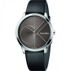 Calvin Klein Watch, Minimal Watch, Calvin Klein Models, Black Leather Watch, Swiss Made Watches, Leather Strap Watch, Unisex Watches