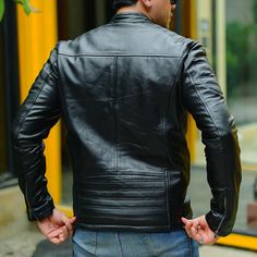 Premium Leather: Our One-of-a-Kind showstopper. Choose from a Finely-Crafted soft and supple lambskin leather which imparts a gorgeous, natural tune that you’ll look and feel best, year after year.Occasion Wear: Channel your inner Biker style and develop a vogue sense of street style in this Men’s Leather Jacket. Ultimate jacket style for every occasion, Casual gatherings, Party wear, Road-trips, Sporting, and more.Stylish Design: Our mens jacket features intricately Stitched Quilted shoulders t Classic Soft Leather Winter Outerwear, Fitted Solid Biker Jacket For Winter, Soft Leather Long Sleeve Jacket For Fall, Fall Long Sleeve Soft Leather Jacket, Fitted Moto Outerwear For Winter, Fitted Biker Leather Jacket For Winter, Fall Soft Leather Long Sleeve Jacket, Fitted Leather Jacket With Long Sleeves, Leather Biker Jacket With Long Sleeves For Spring