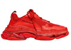 Buy and sell authentic Balenciaga shoes on StockX including the Balenciaga Triple S Red Clear Sole and thousands of other sneakers with price data and release dates. Balenciaga Triple S Clear Sole, Red Balenciaga, Balenciaga Sneakers, Lit Shoes, Sole Sneakers, Balenciaga Shoes, Red Sneakers, Balenciaga Triple S, Teenager Outfits