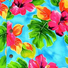 hoopla blue hawaiian aloha rayon shirt  #madeinhawaii #authentichawaiianshirts #alohashirts #hawaiianshirts Hawaii Crafts, Tropical Flower Plants, Blue Hawaii, Blue Hawaiian, Tropical Shirts, Tiki Party, Rayon Shirt, Tropical Style, Hawaiian Print