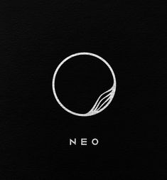 a black and white logo with the word neo