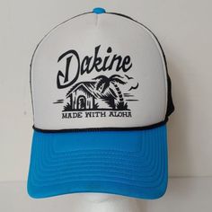 Dakine Adjustable Snapback Trucker Hat Made With Aloha. Never Been Worn, Bought For A Vacation And Forgot It. Now Not Sure I Will Ever Wear It. New With Tags. Blue Summer Trucker Hat, Retro Blue Trucker Hat For Beach, Blue Trucker Hat For Vacation, Blue Adjustable Summer Trucker Hat, Blue Adjustable Trucker Hat For Summer, Vintage Trucker Hat For Summer Beach, Vintage White Trucker Hat For Beach, Retro White Trucker Hat For Beach, Retro White Trucker Hat For The Beach