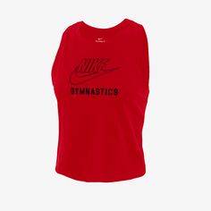 Keep cool and feel the sun on your shoulders in this Nike gymnastics tank. Female Gymnast, Women Lifestyle, Crop Tank, Cropped Tank Top, Active Wear For Women, Gymnastics, Active Wear, Tank Tops, Nike