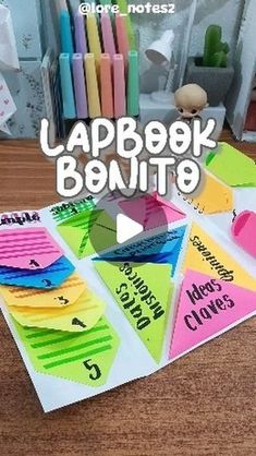 the lapbook banitto is made with colored paper