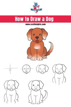 how to draw a dog step by step instructions for children and beginners with pictures