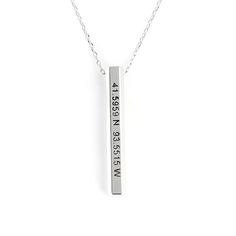 The long, vertical pendant that gives this necklace its chic, elegant appearance is embellished with the engraving of your choice. You can have it engraved just on a single side, or you can have all four sides personalized.Chain Type: Cable chainMaterial: 925 SilverPlating Color: Silver, Yellow Gold, Rose Gold Engraved Silver Rectangular Bar Necklace, Silver Engraved Rectangular Bar Necklace, Engraved Stainless Steel Rectangular Jewelry, Minimalist Rectangular Laser Engraved Necklace, Minimalist Laser Engraved Rectangular Necklace, Minimalist Laser Engraved Rectangular Pendant Jewelry, Everyday Rectangular Engraved Text Necklace, Everyday Rectangular Necklaces With Engraved Text, Everyday Rectangular Necklace With Engraved Text