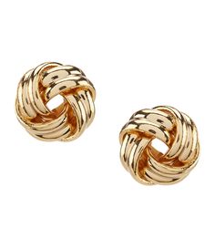 From Lauren Ralph Lauren&#x2C; these knot earrings feature: Gold-tone BrassApprox. 0.47"Post closure Imported. Knot Stud Earrings, Knot Studs, Bar Stud Earrings, Knot Earrings, Jewelry Lookbook, Cross Jewelry, Diamond Hoop Earrings, Girly Jewelry, Dainty Earrings