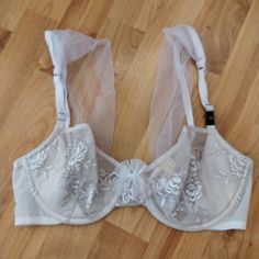 New With Tags Size 34d Demi Lace Detail Mesh Unlined Underwire Sheer Feminine Fitted Bra, Fitted Feminine Sheer Bra, Feminine Sheer Fitted Bra, Feminine Fitted Sheer Bra, Spring Sheer Fitted Bra, Sheer Bra For Party In Spring, Sheer Party Bra For Spring, Elegant Spring Stretch Bra, Spring Wedding Underwire Bra