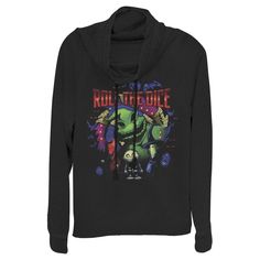 a black hoodie with an image of the character from ratchet force on it