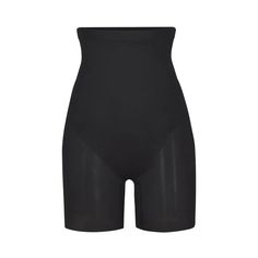 BARELY THERE MID THIGH SHORT | ONYX - BARELY THERE MID THIGH SHORT | ONYX Compression Shapewear, Shapewear Shorts, Shapewear For Women, Crepe Wedding Dress, Mid Thigh Shorts, Ribbed Tank Dress, Layered Fabric, High Waisted Briefs, Shorts High Waisted