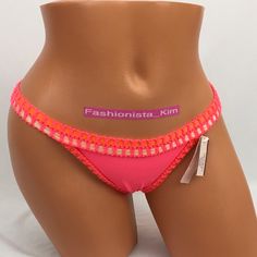 Victoria's Secret Crochet Bikini Swim Bottom. Color: 3fd Neon Hott Pink Related Searches : Vs Swim , Bikini , Bikini Top , Bikini Bottom , Two Piece, Victoria's Secret Swim, Bathing Suit, Sexy Swimsuit , Spring Break , Simmer , Pool , Beach . Be Sure To Follow Me For New Arrivals! @Fashionista_kim Sm3007-3011, 3026, 3098, 3128, 3104 Sm4557.Xs Pink String Swimwear For Beach Season, Pink String Swimwear For Summer, Stretch Swimwear With Crochet Trim For Pool, Stretch Crochet Trim Swimwear For Pool, Stretch Swimwear With Crochet Trim, Victoria's Secret Pink Stretch Swimwear, Vs Swim, Pool Beach, Victoria Secret Swim