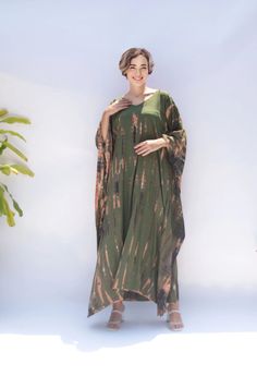 Olive Kaftan Plus Size, Loose Fit, Maxi Length Kaftan Summer, Poolside Party Vacation Dress Holiday, Boho Maxi Chic Resort Kaftan Beach Wear - Etsy Bohemian Green Kaftan With Kimono Sleeves, Green Bohemian Tunic Kaftan, Green Long Kaftan For Festival, Free Size Tunic Thobe For Vacation, Long Green Kaftan For Festival, Flowy Floor-length Summer Kaftan, Vacation Tunic Thobe Free Size, Floor-length Flowy Kaftan For The Beach, Vacation Thobe In Tunic Style Free Size