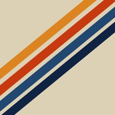 an orange, blue, and yellow striped wallpaper with vertical lines in the center