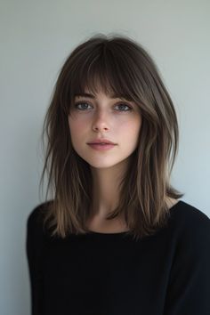 17 Gorgeous Layered Haircuts for Medium Length Hair: Styles You’ll Love Layered Hair Medium Bangs Face Framing, Long Layered Hair With Curtain Bangs Square Face, Haircut Medium Length Straight Hair, Mid Length Hair Fine Straight, Medium Haircuts Straight Hair, Face Framing Bangs Straight Hair, Layered Straight Hair Medium, Layered Cut Straight Hair, Medium Length Layers With Bangs