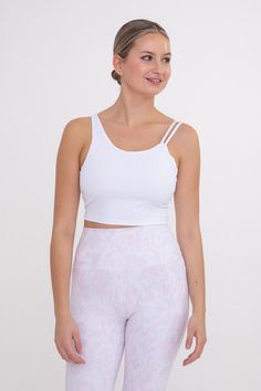 What will be your date's response when you show up in this Top? They're heart will instantly melt from your energy in it! You certainly chose the perfect moment for this top to make an appearance! Constructed from a compression spandex blend, this moderate support cropped bra top features built in bra support and asymmetrical neck straps. Wear to your next yoga class or pair with jeans for a sporty look. Moisture-wicking Four-way stretch Fabric: 87% nylon 13% spandex Ashley wears a Large Fitted Crop Top With Built-in Bra For Light Exercise, Fitted Cropped Sports Bra For Light Exercise, Compression Tops For Light Exercise, Bra Friendly, Fitted Athleisure Crop Top With Removable Bra Pads, White Crop Top Sports Bra With Built-in Bra, White Crop Top Sports Bra With Built-in Support, White Cropped Crop Top With Removable Bra Pads, Crop Top With Built-in Bra For Light Exercise, Fitted Crop Top With Light Support For Exercise