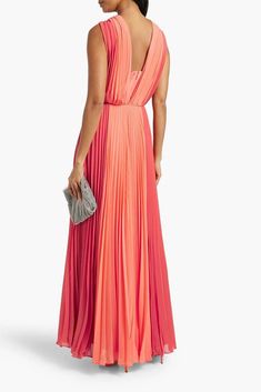 Model is 177cm/ 5'10' and is wearing a US 2.Style yours with drop earrings and towering heels for an evening spent celebrating.Gown.Two-tone.Chiffon.Pleated.Concealed hook and zip fastening at back.Fully lined.Non-stretchy fabric.Mid-weight fabric.Dry clean.Imported.Size & Fit:.Designed to be fitted at the waist, slightly loose at the bust and hip.Fits true to size, take your normal size Pleated Chiffon, Chiffon Gown, Clothing Dresses, Stretchy Fabric, Ankle Length, Gowns Dresses, Dress Skirt, Two Tone, Top Brands