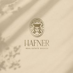 the logo for hafner real estate broker is seen in this photo taken from above